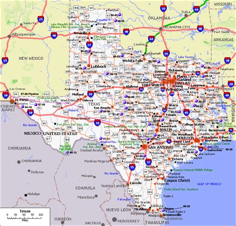 Map of Texas Cities and Towns